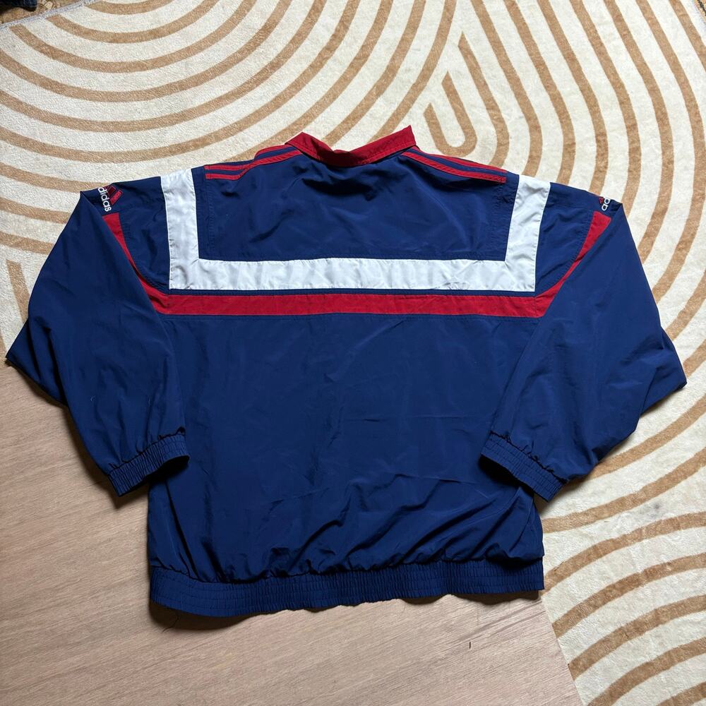 VINTAGE 90s ADIDAS • L NAVY COLOR-BLOCK WINDBREAKER